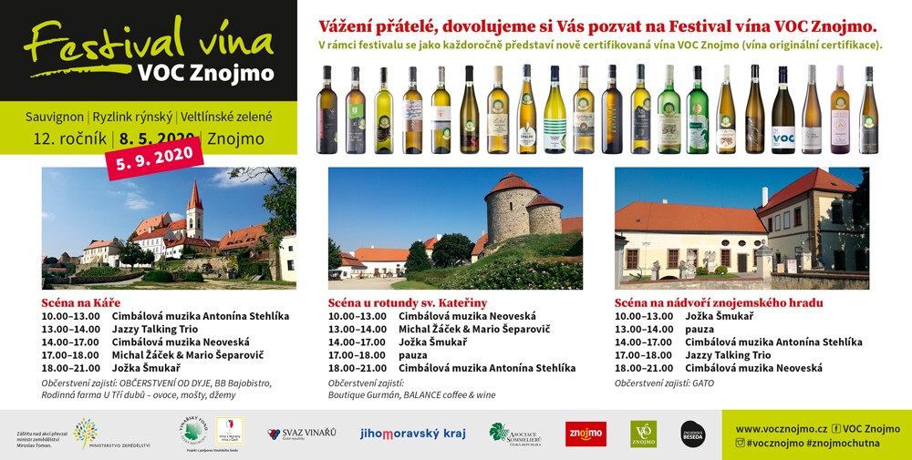 Festival vína VOC Znojmo zazáří v září 