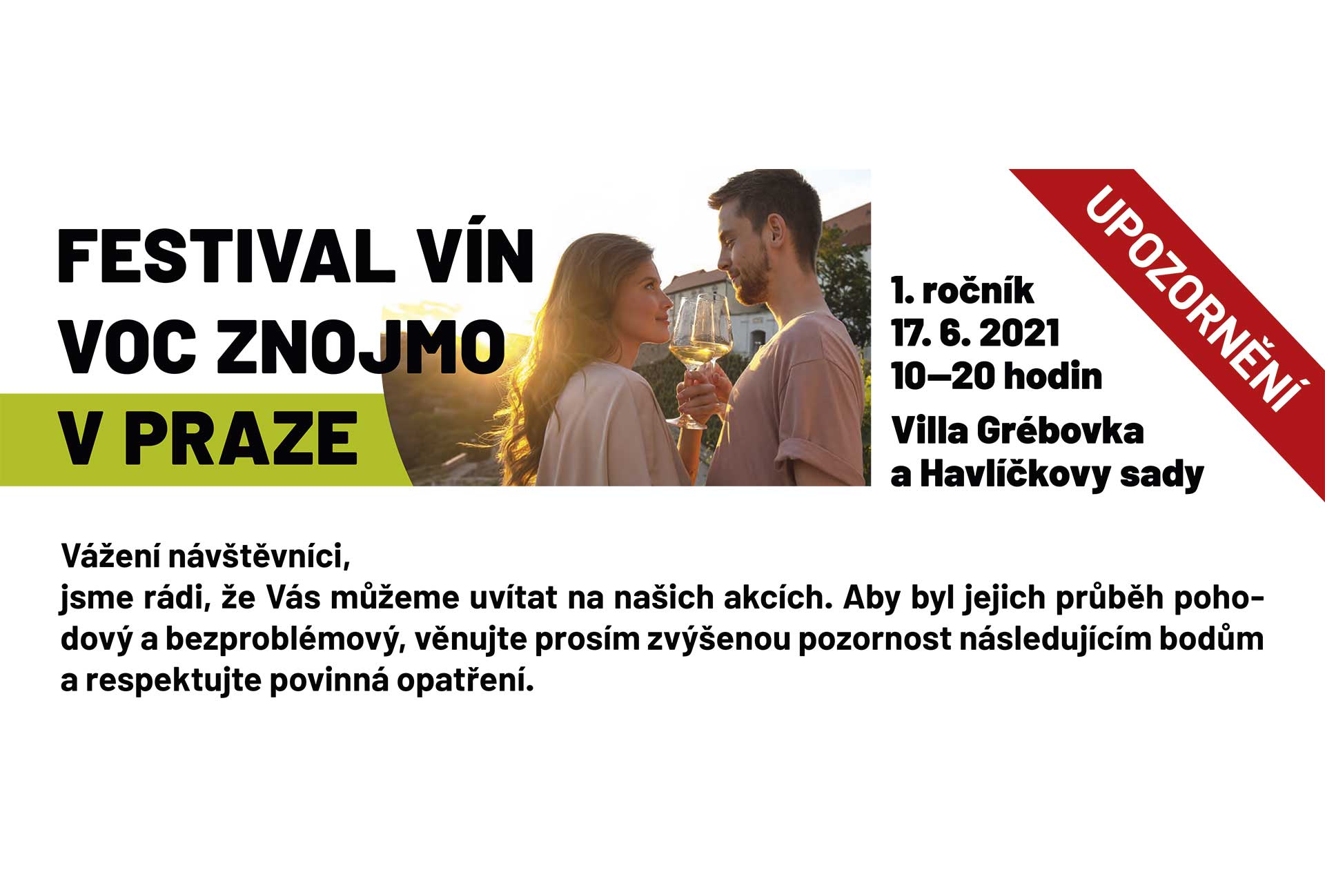 Aktualita: Informace před akcí – festival vín VOC Znojmo 2021